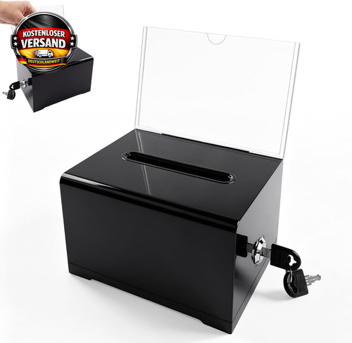 Acryl spendenbox mit - spendenbox, schloss