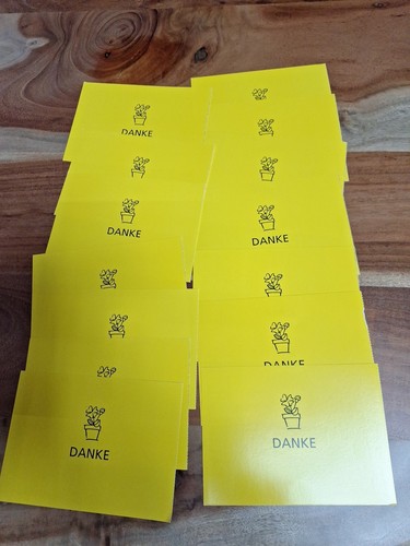 Gelbev postkarten danke - , "danke"