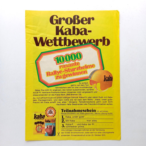 1972 kaba gewinnspiel - 1972,