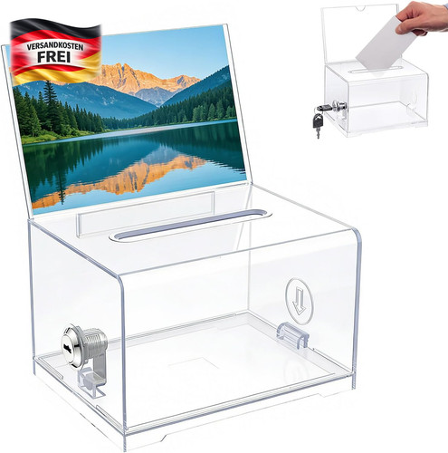 Acrylspendenbox abschließbar
