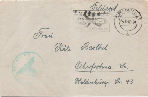 Brief mit serienstempel - brief,