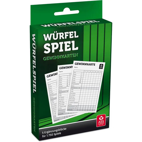 Ass würfelspiel gewinnkarten - würfelspiel,